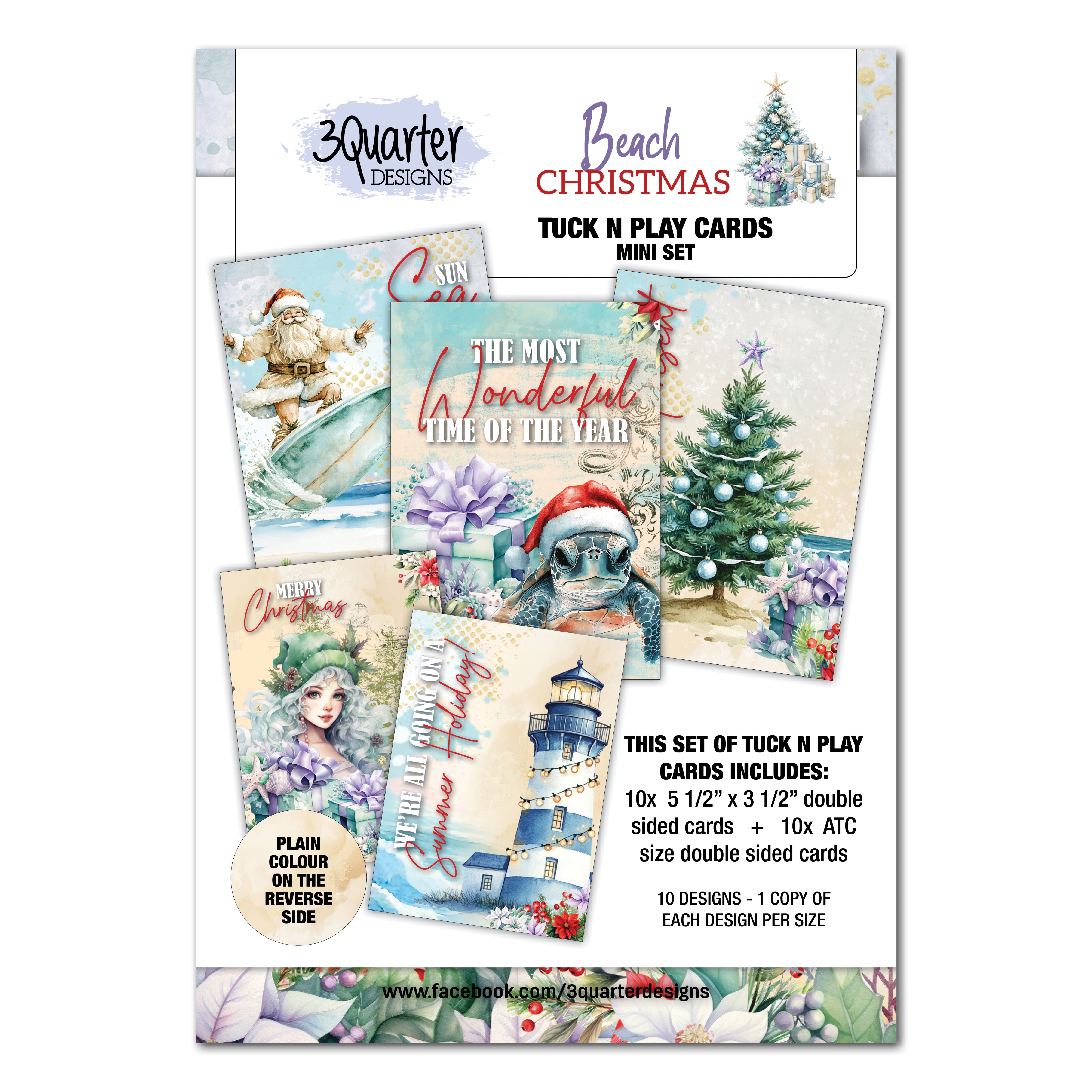 3Quarter Designs Beach Christmas - Mini Tuck N Play Cards