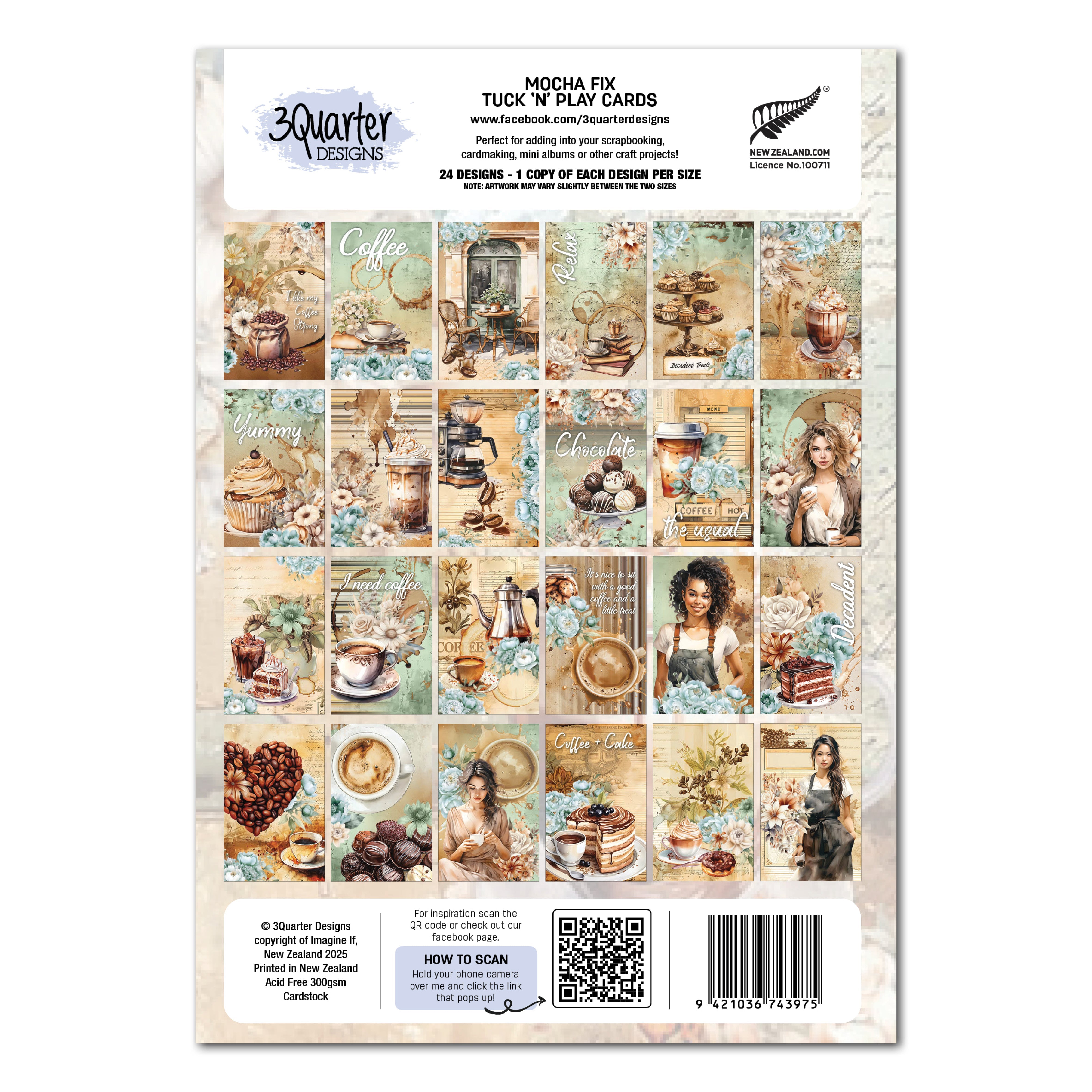 3Quarter Designs Mocha Fix - Tuck N Play Cards