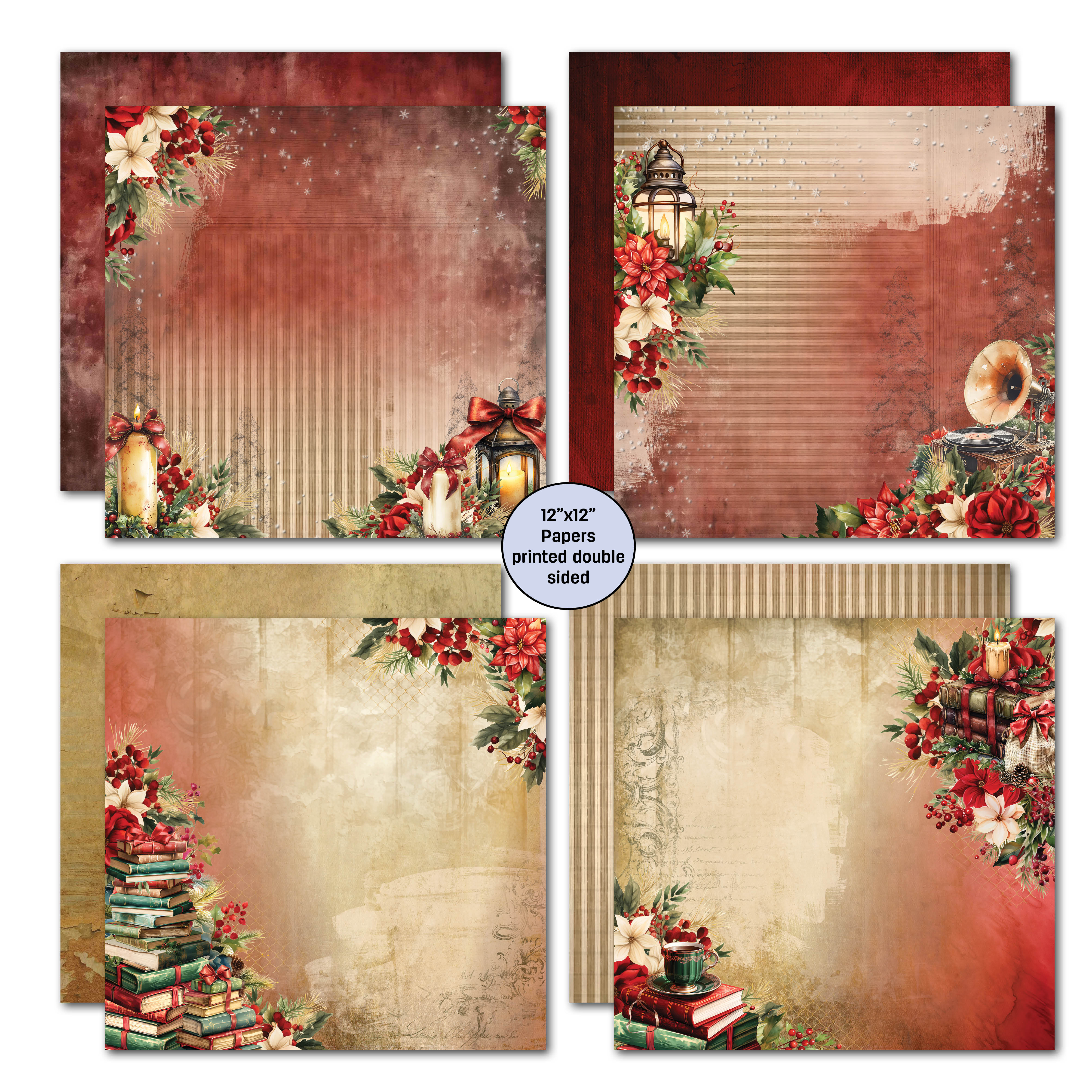 3Quarter Designs Holly Jolly 12x12 Design Paper & Diecuts Set