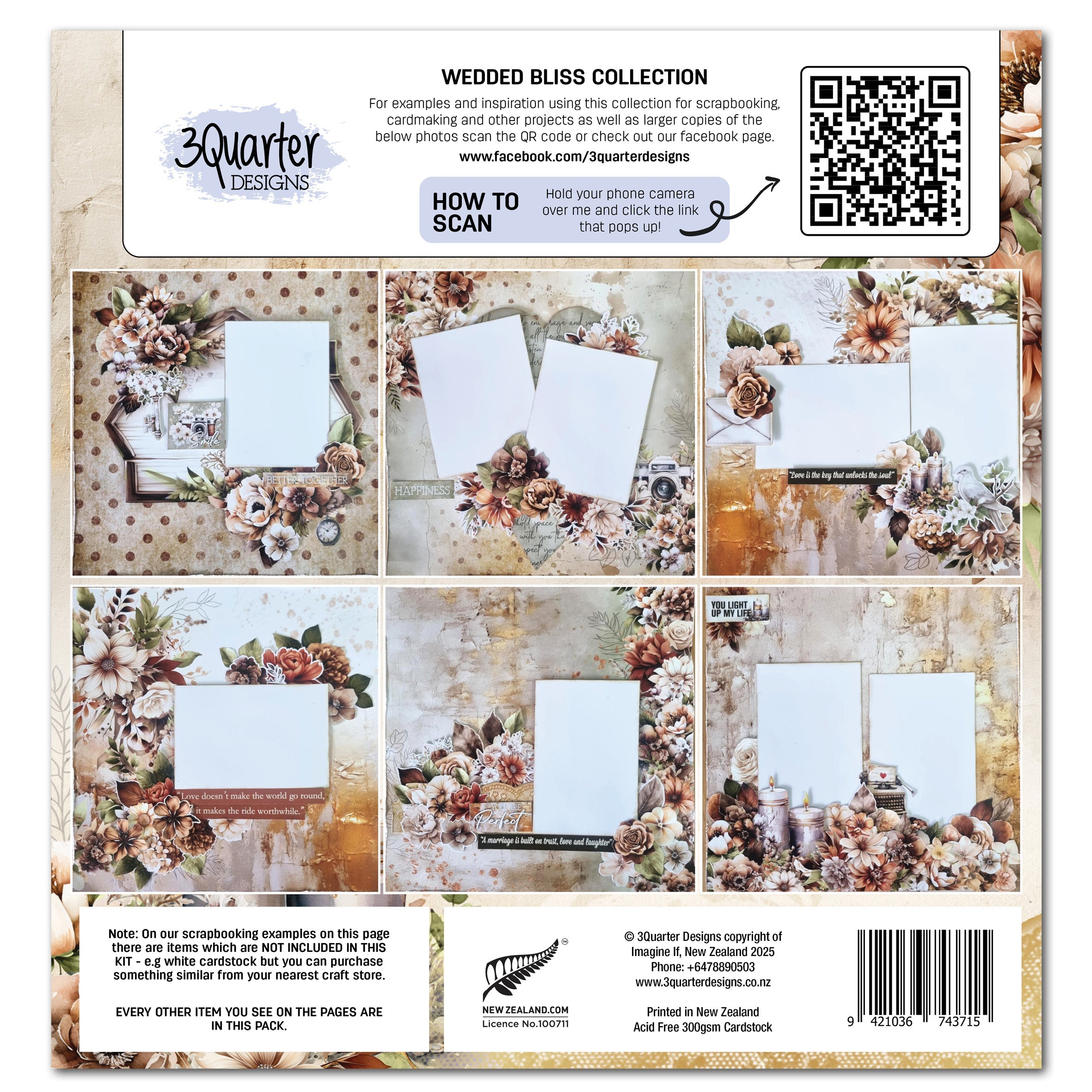 3Quarter Designs Wedded Bliss 12x12 Design Paper & Diecuts Set