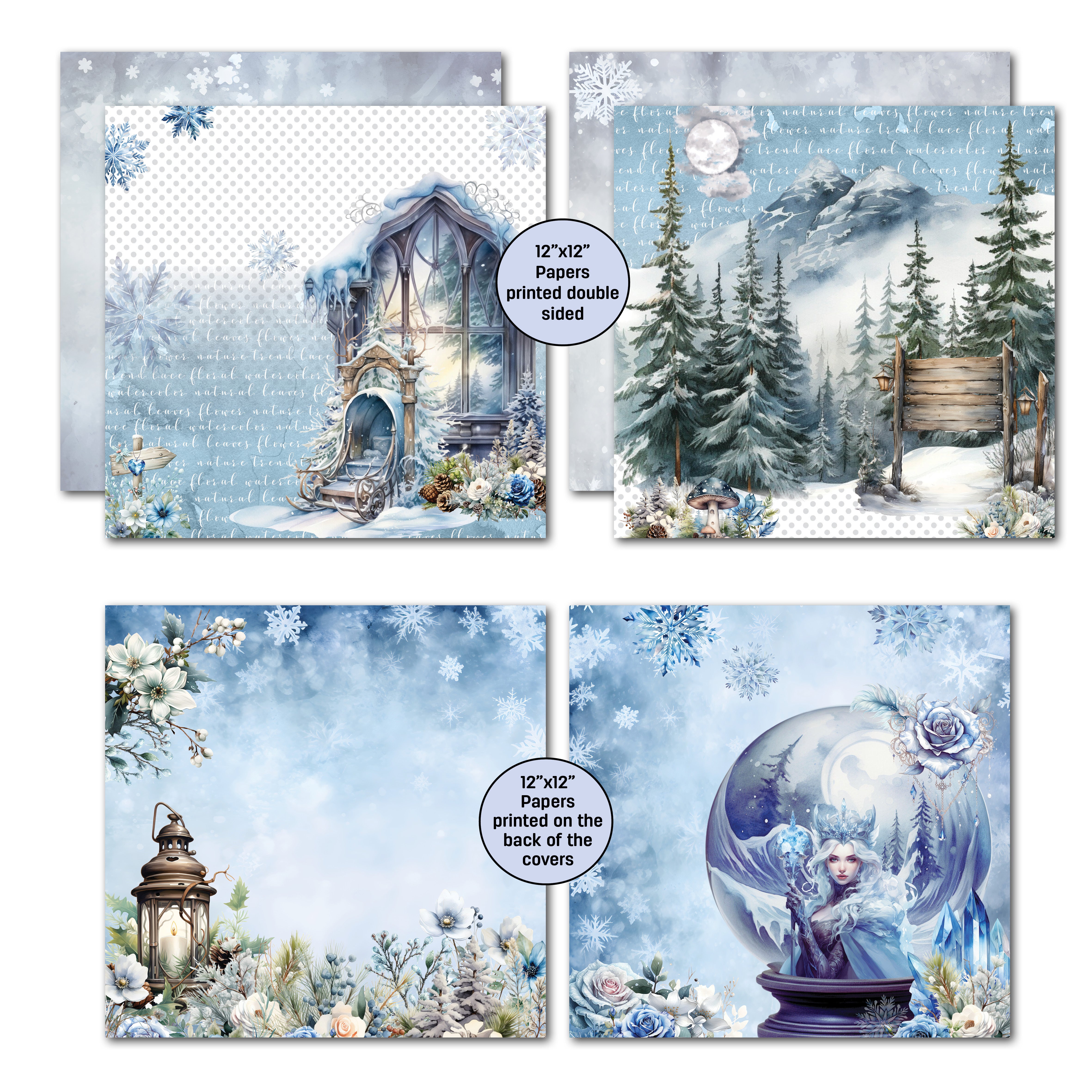 3Quarter Designs Winter Chronicles 12x12 Design Paper & Diecuts Set