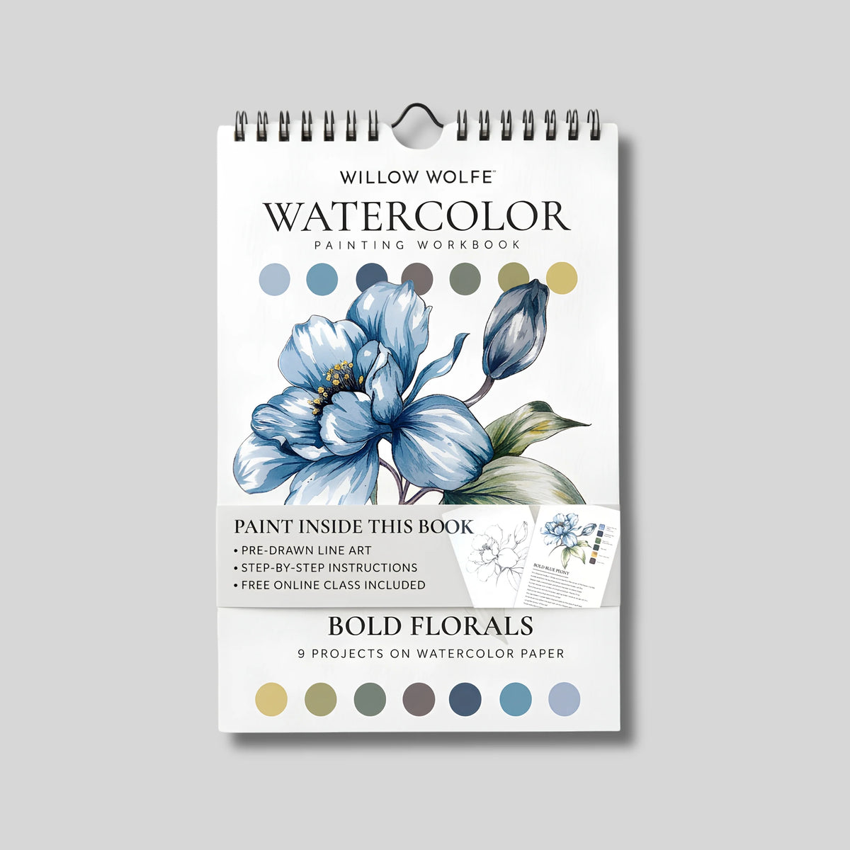1 Pack - Willow Wolfe - Watercolor Workbook: Bold Florals Workbook (Vertical Format)