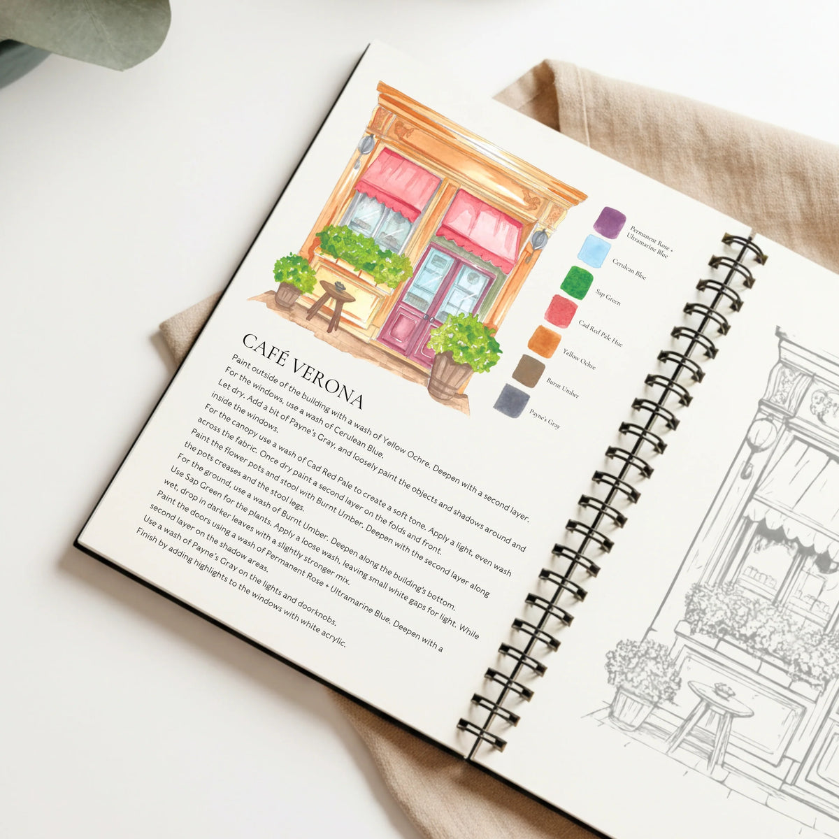Willow Wolfe - Watercolor Workbook: Cozy Cafes by Willow & Nya Wolfe