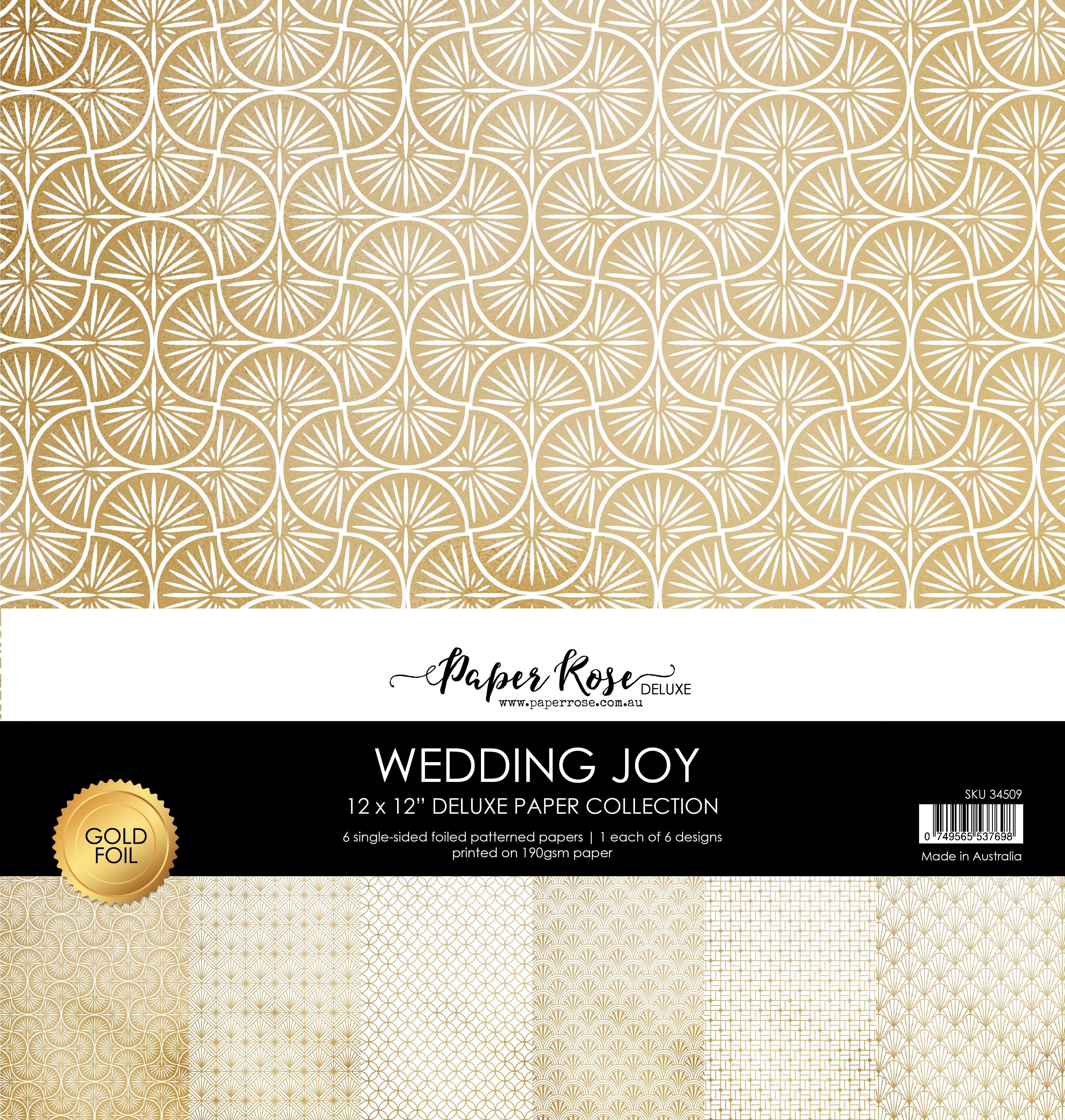 Wedding Joy Foil Gold 12x12 Paper Collection 34509