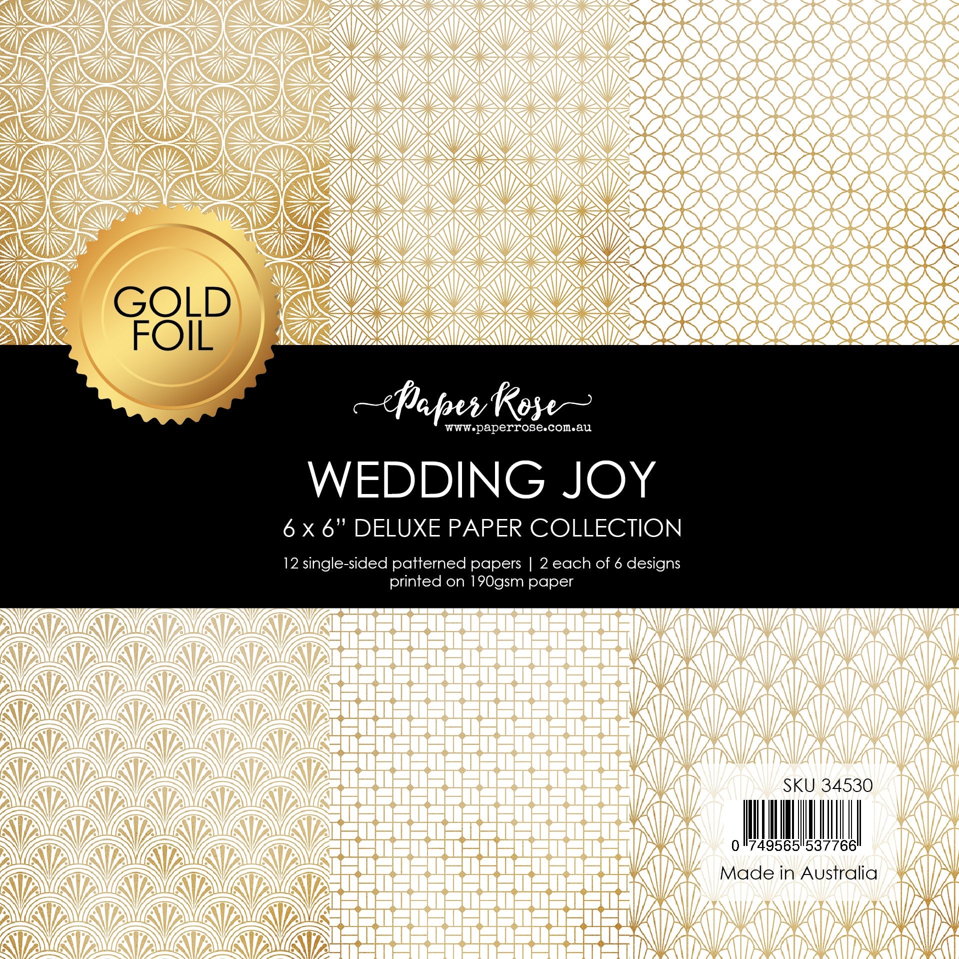 Wedding Joy Foil Gold 6x6 Paper Collection 34530