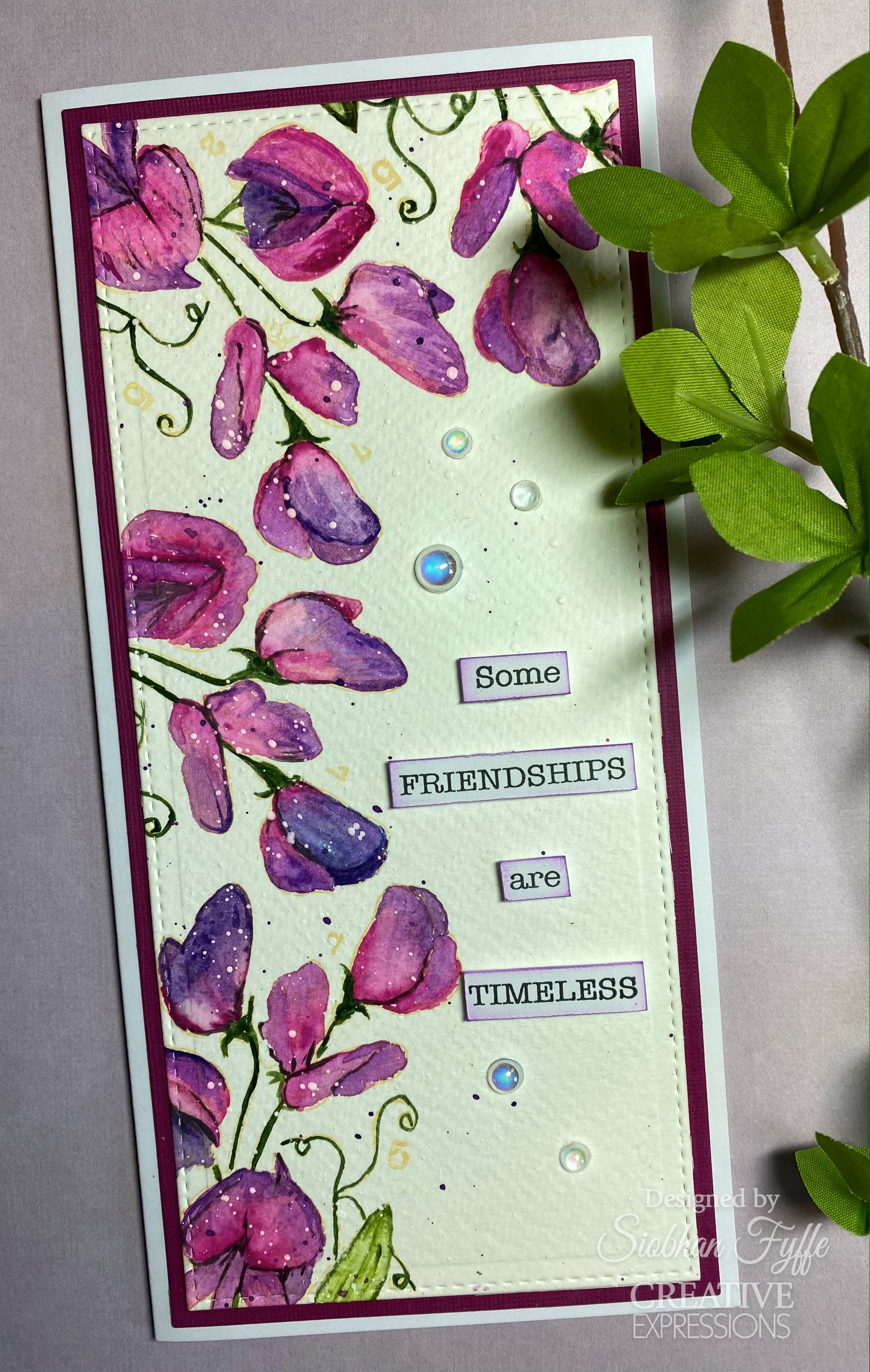 Woodware Clear Singles Sweet Pea 3 in x 4 in Stamp Set