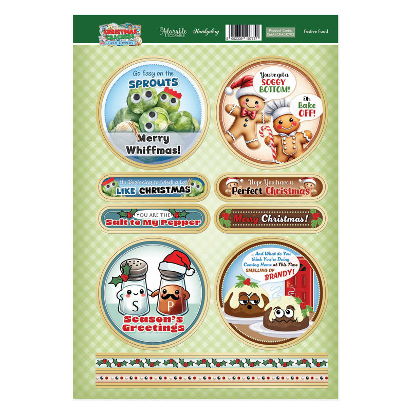 Christmas Crackers Topper Sheet - Festive Food