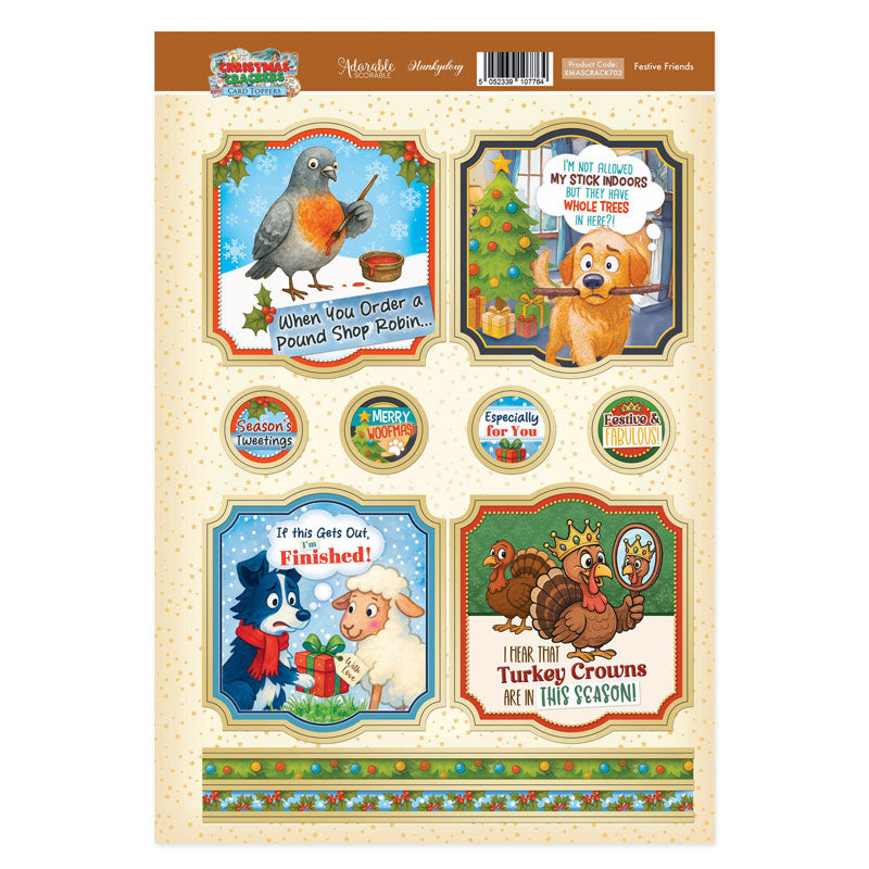 Christmas Crackers Topper Sheet - Festive Friends