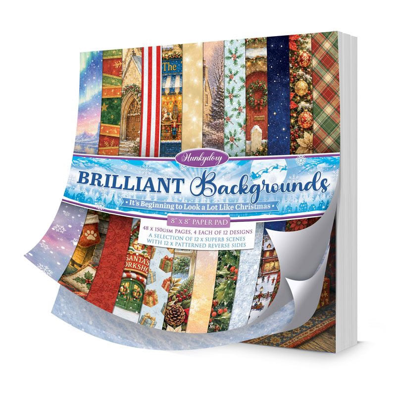 Brilliant Backgrounds - It's Beginning to Look a Lot Like Christmas 8" x 8" Paper Pad