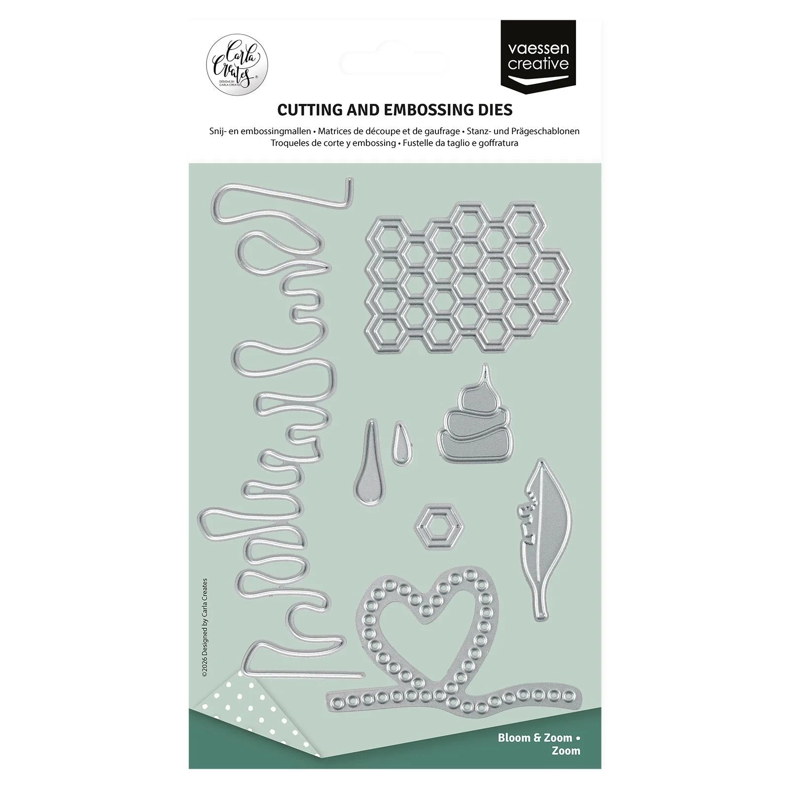 Vaessen Creative • Cutting and Embossing Dies by Carla Creates Zoom 6pcs