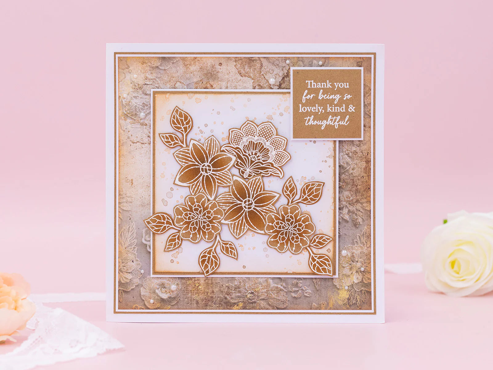 Sara Signature Antique Lace - Floral Lace Stamp Set