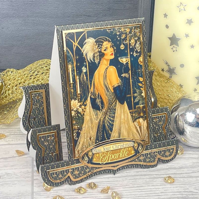Christmas Centre-Stepper Cards - Rich Gold