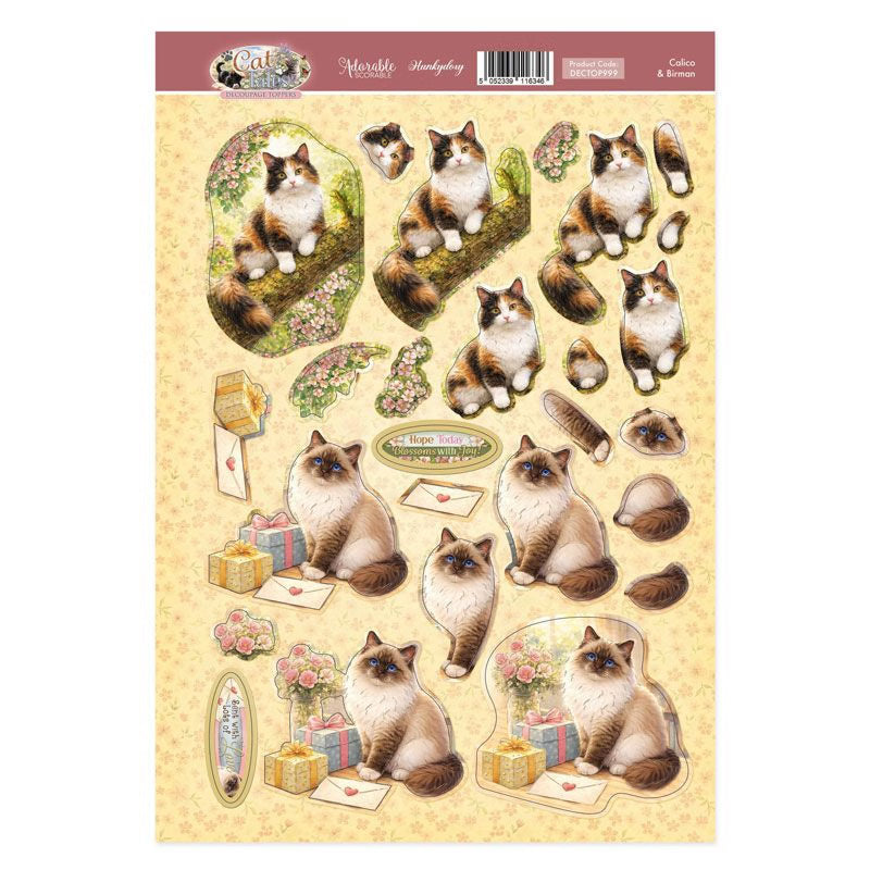 Calico & Birman Decoupage Topper Sheet