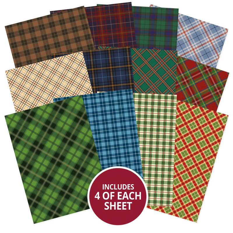 Hunkydory Essential Selection Paper Pad - Festive Tartan