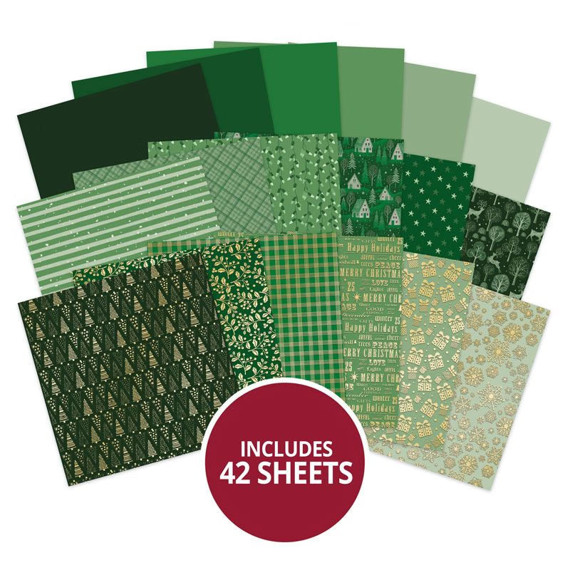 Festive Mat & Layer Pads - Christmas Green Tones - Rich Gold