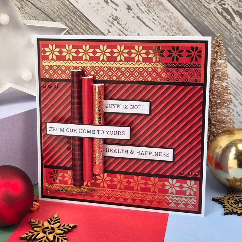 Festive Mat & Layer Pads - Christmas Red Tones - Rich Gold