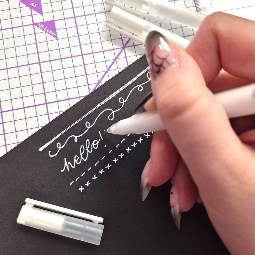 Prism Gel Pens - White x 3 Pens