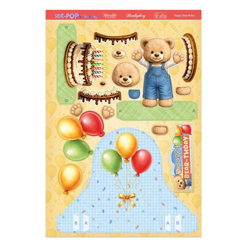 Side-Pop Stepper Card - Happy Bear-thday