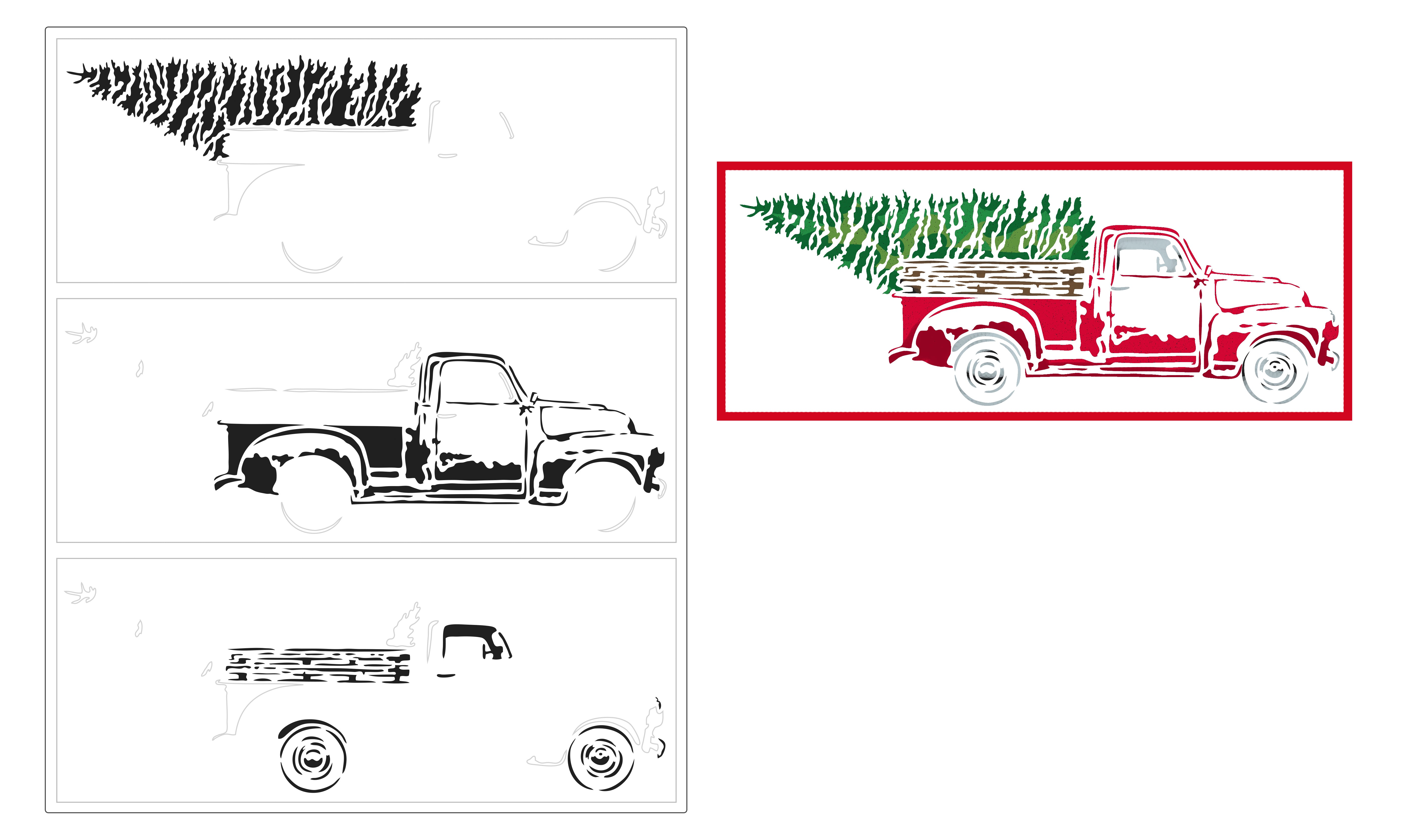 The Crafters Workshop Slimline Layered Christmas Tree Truck