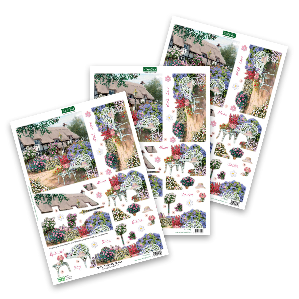 Die Cut Decoupage – Cottage Patio (Pack Of 3)
