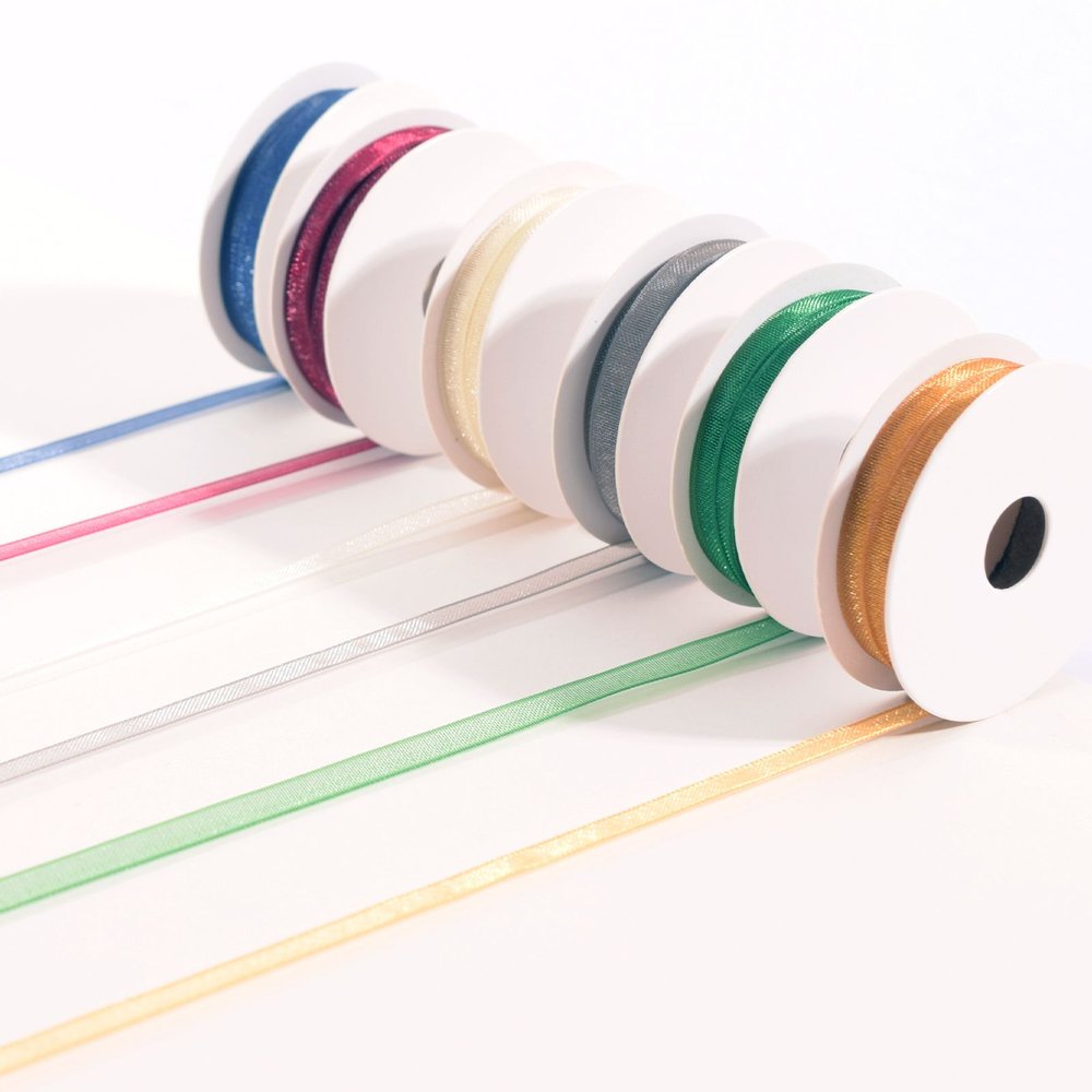 Vaessen Creative Organza Ribbon 6 Colours 3mmx2m Christmas