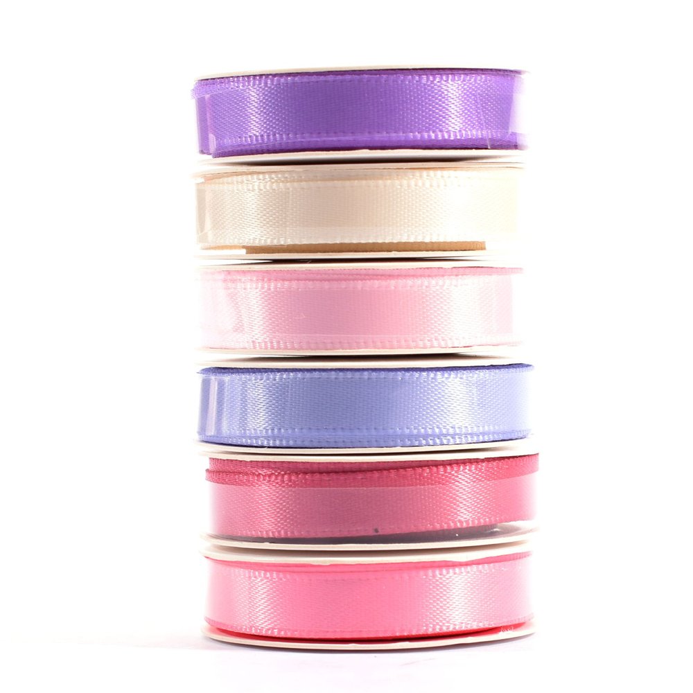 Vaessen Creative Satin Ribbon 6 Colours 6mmx2m Baby Pink