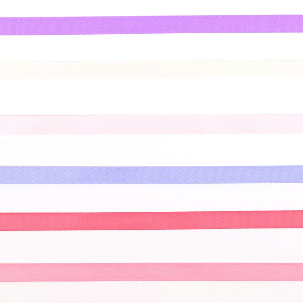 Vaessen Creative Satin Ribbon 6 Colours 6mmx2m Baby Pink