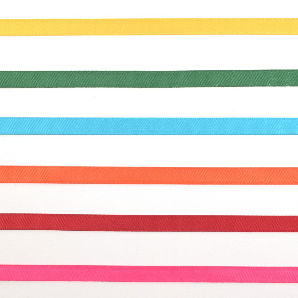 Vaessen Creative Satin Ribbon 6 Colours 6mmx2m Summer