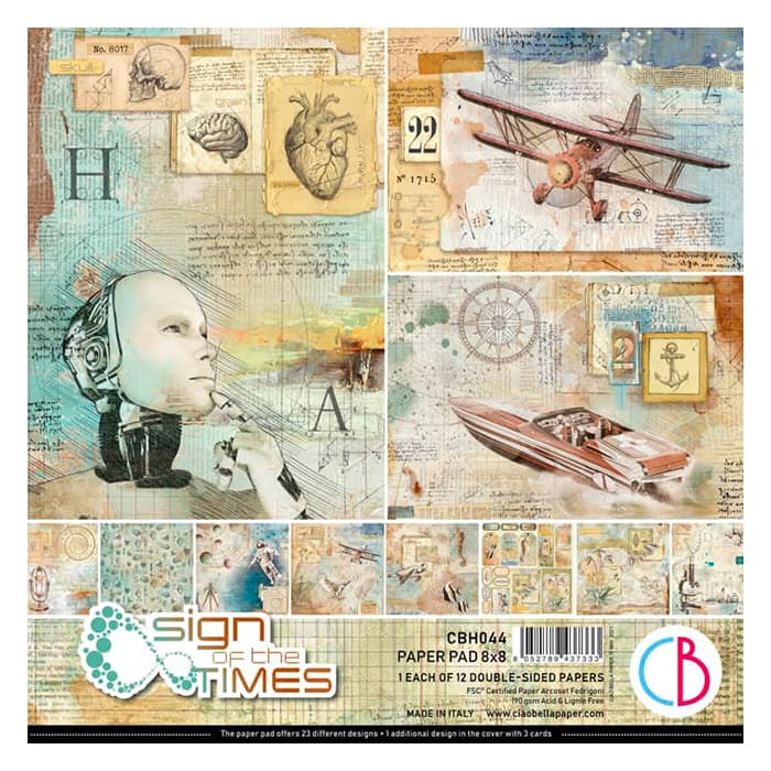 Ciao Bella Sign Of The Times Paper Pad 8"X8" 12/Pkg