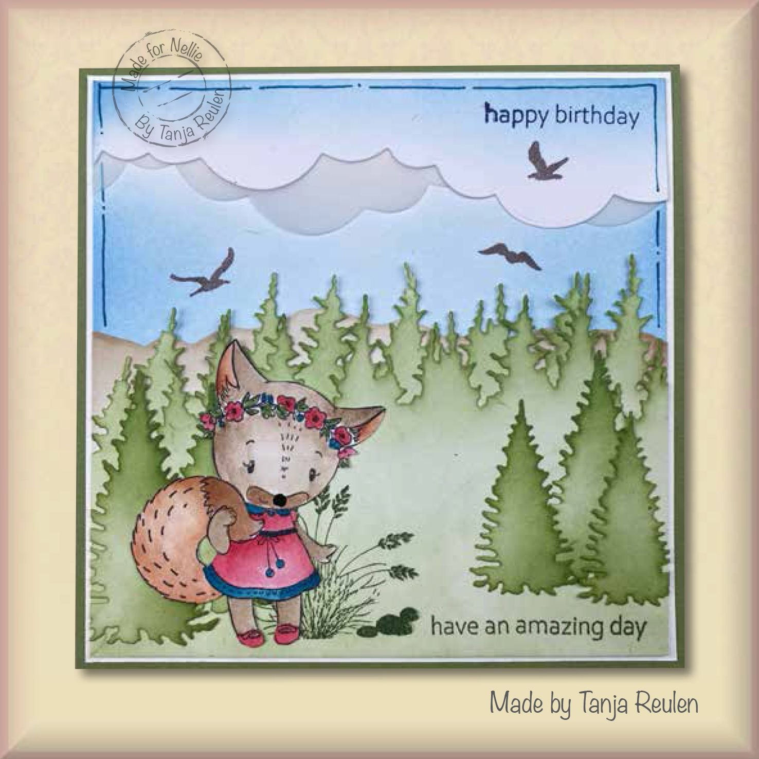 Nellie's Choice Clear Stamp Christmas Cuties Foxy Christmas Lady