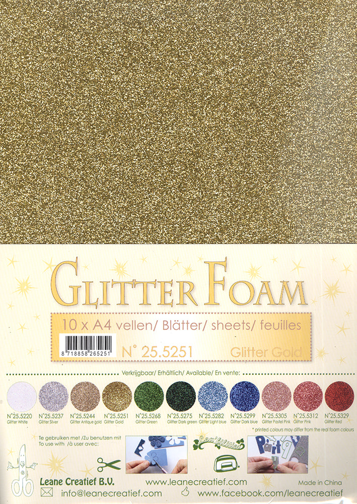 10 Glitter Foam Sheets A4
