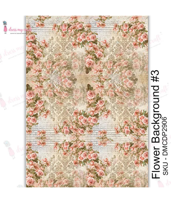 Dress My Craft Transfer Me - Flower Background #3