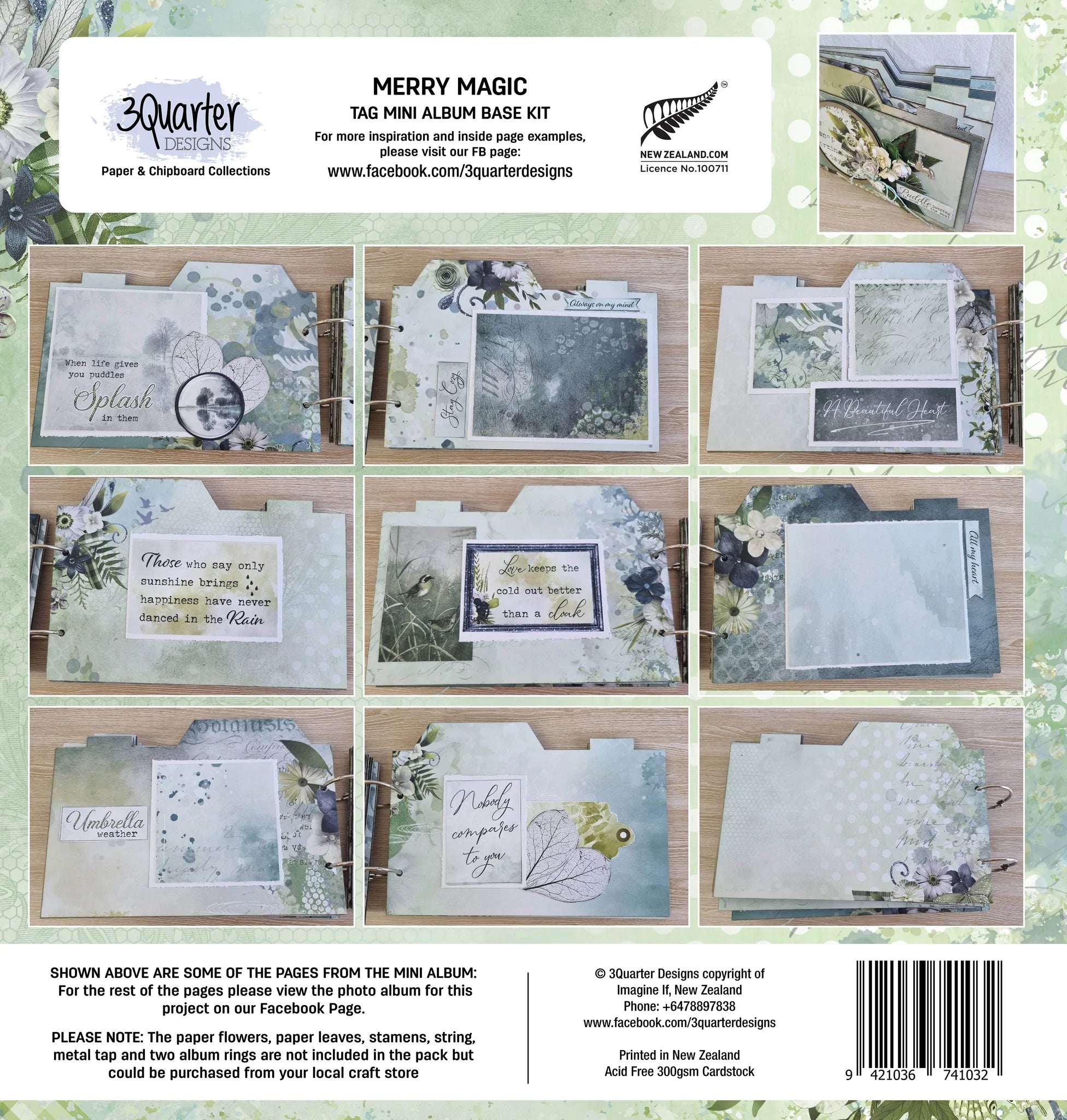 3Quarter Designs - Mini Album Base Kit - Umbrella Weather