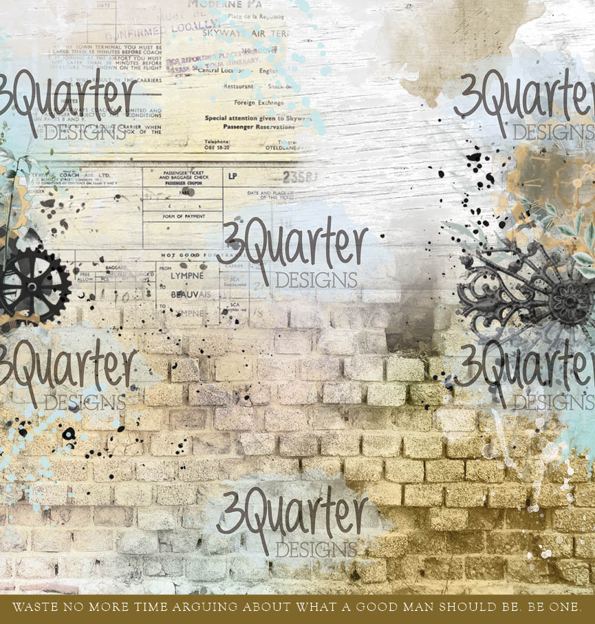 3Quarter Designs - 12" X 12" Paper Pack - Vintage Man