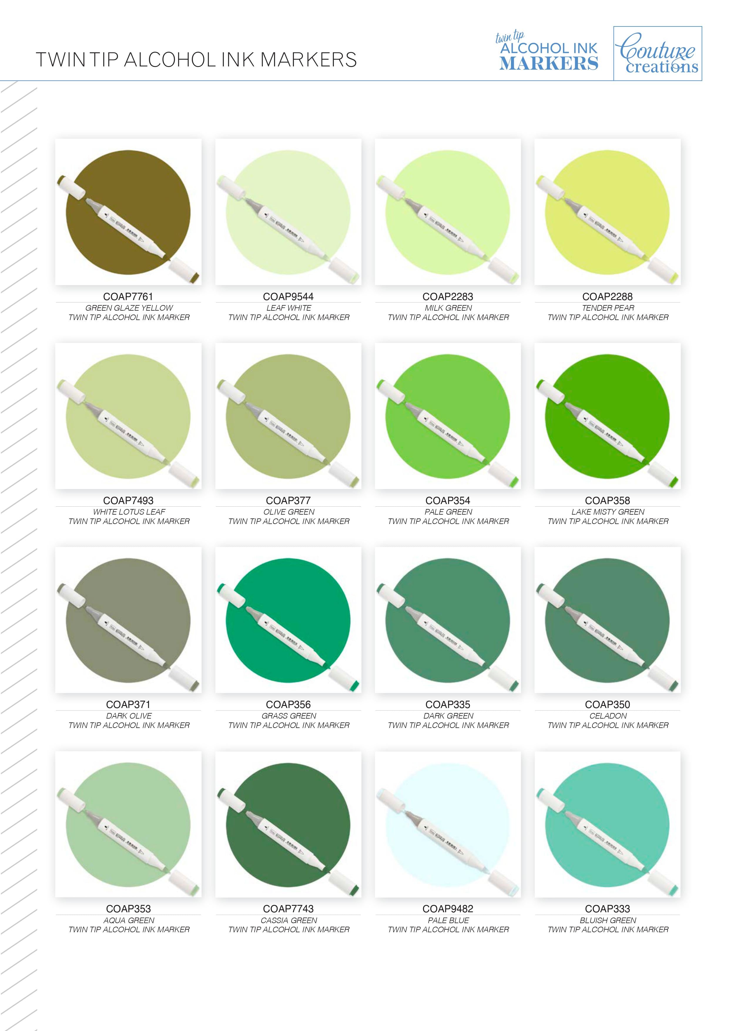 Twin Tip Alcohol Ink Marker - Browns, Greys & Black