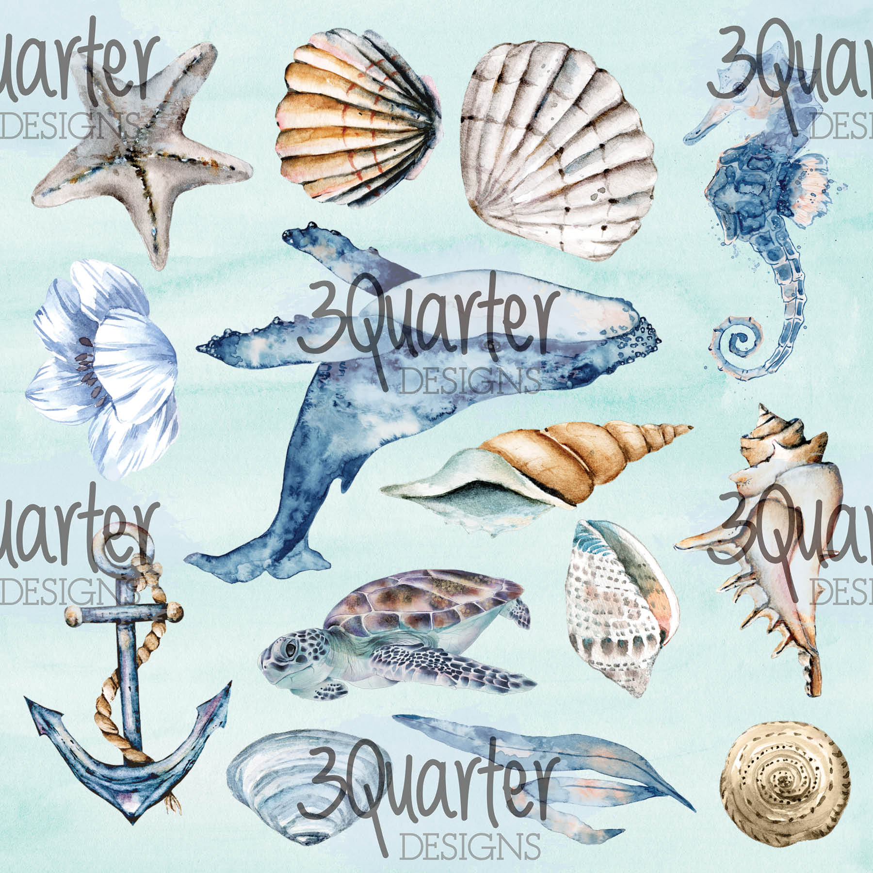 3Quarter Designs - Ocean Lovers - Paper Pad 6 x 6