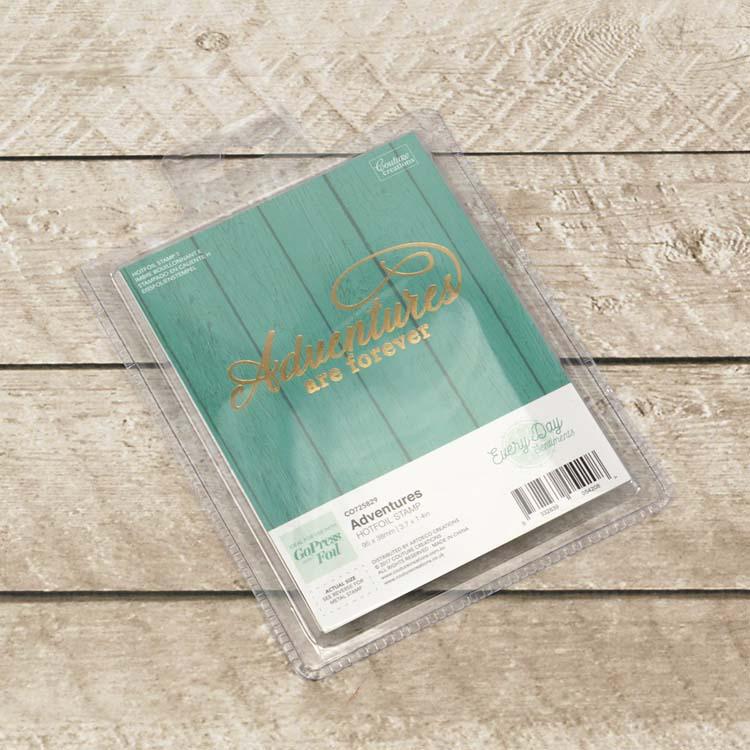 Couture Creations Hotfoil Stamp - Adventures Sentiment