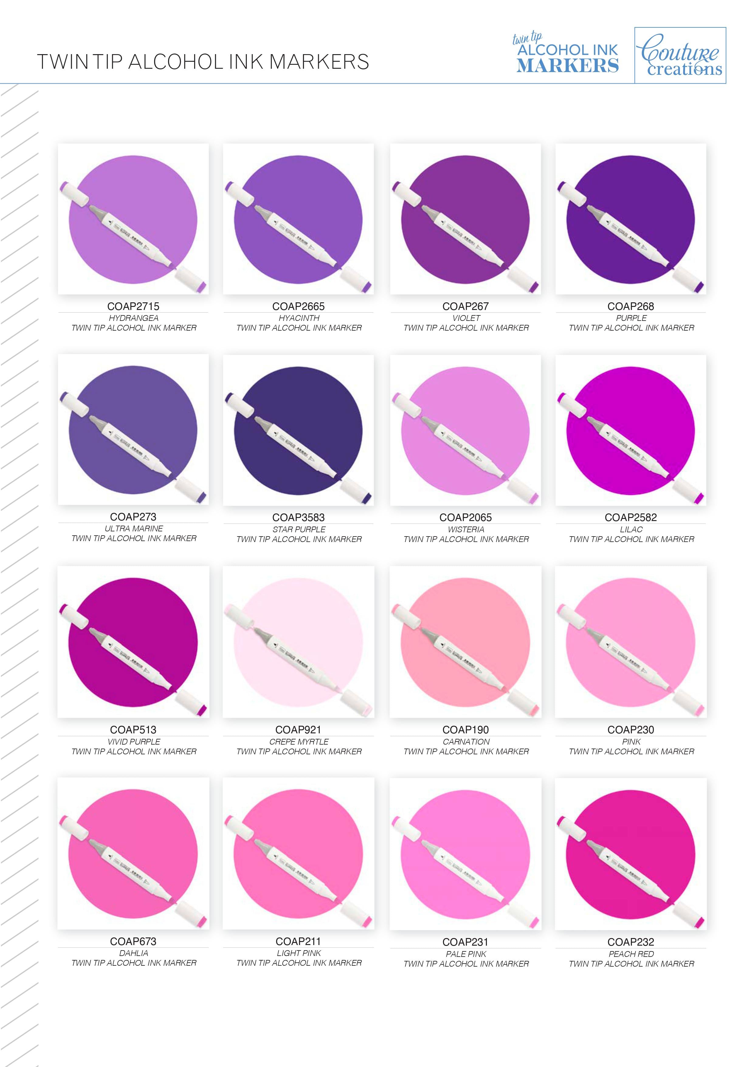 Twin Tip Alcohol Ink Marker - Reds & Oranges