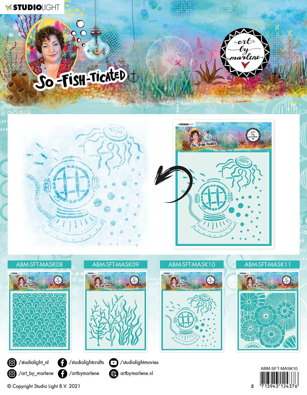 ABM Mask Diver So-Fish-Ticated 200x200mm nr.10