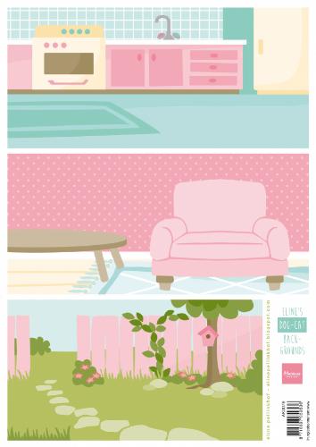 Eline's Dog-Cat Background A4 Cutting Sheet