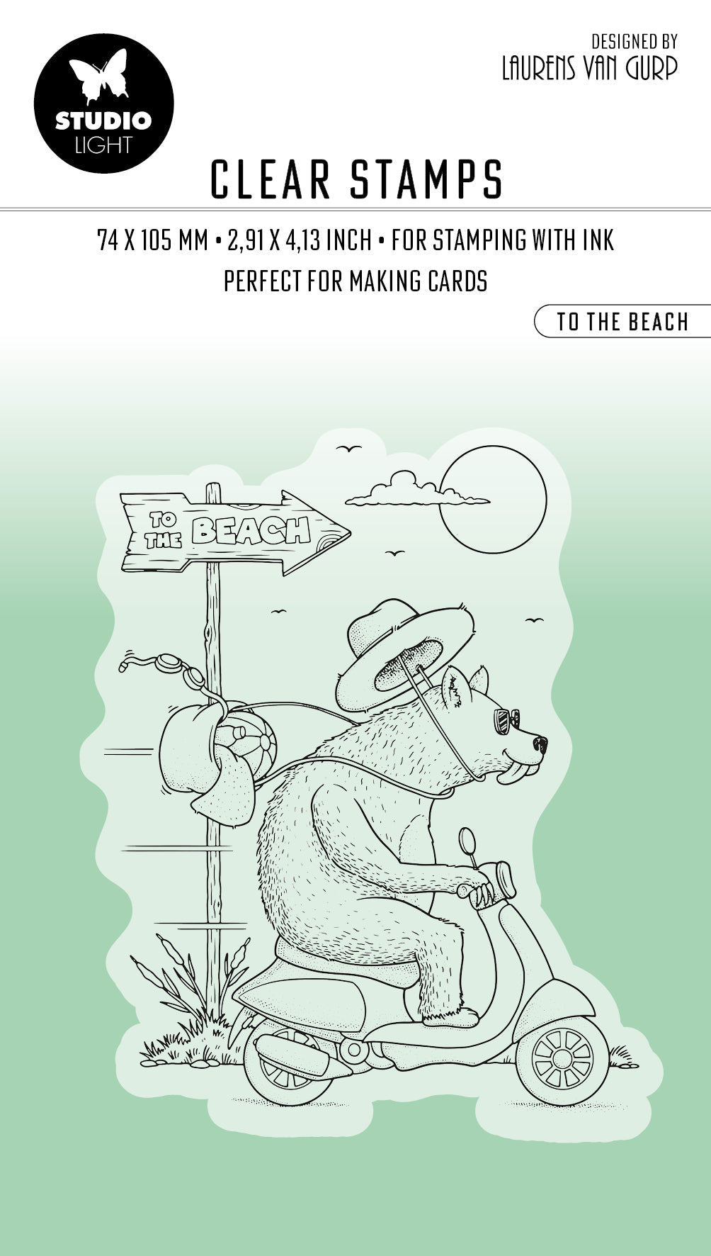 BL Clear Stamp To The Beach By Laurens 80x64x3mm 1 PC nr.456