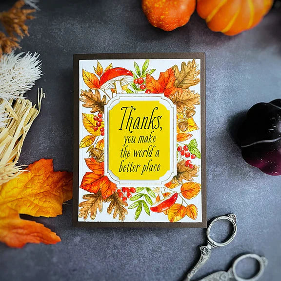 Autumn Thanks Frame Press Plate from the BetterPress Autumn Collection