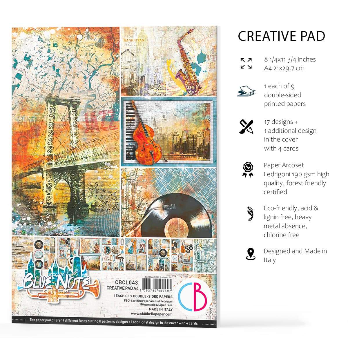 Ciao Bella Blue Note Creative Pad A4 9/Pkg