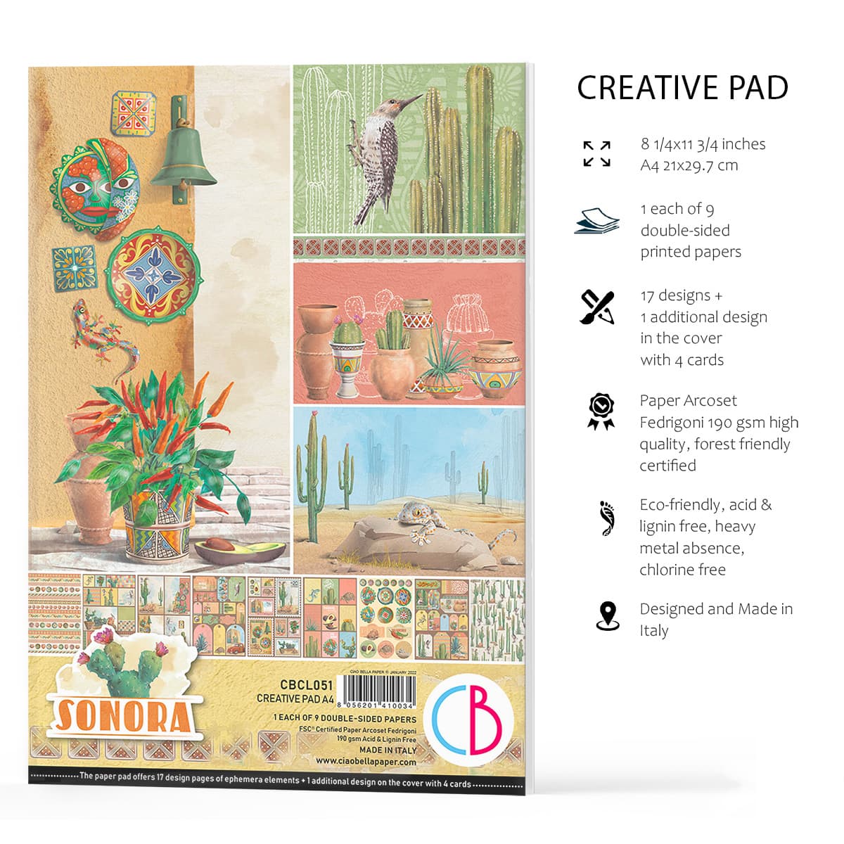 Ciao Bella Sonora Creative Pad A4 9/Pkg