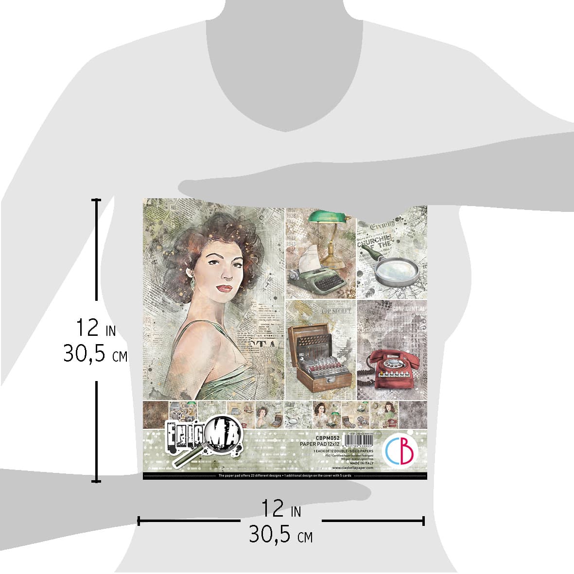 Ciao Bella Enigma Paper Pad 12x12 12/Pkg