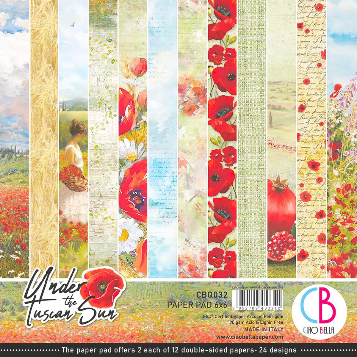 Ciao Bella Under The Tuscan Sun Paper Pad 6"x6" 24/Pkg