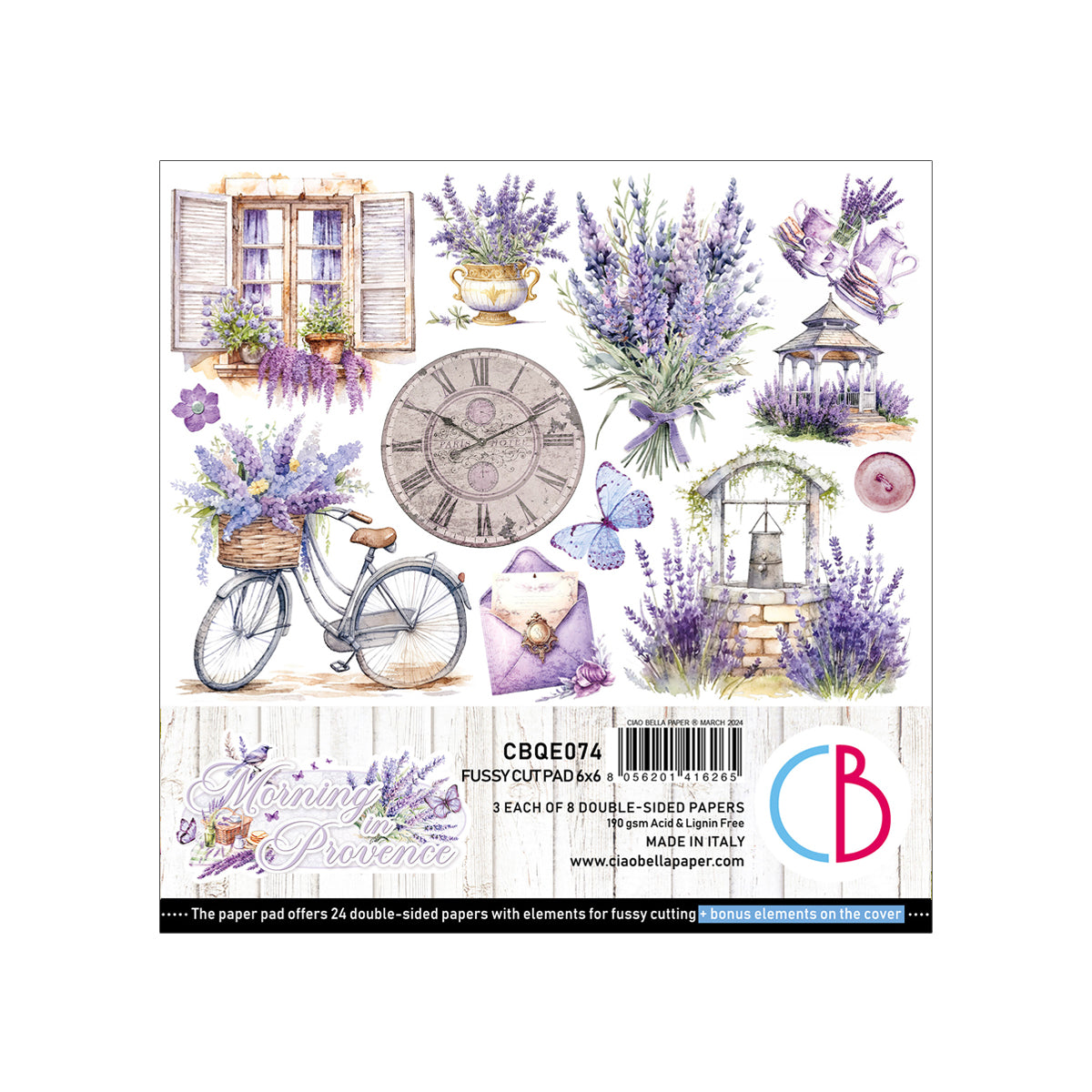 Morning In Provence Fussy Cut Pad 6"x6" 24/Pkg