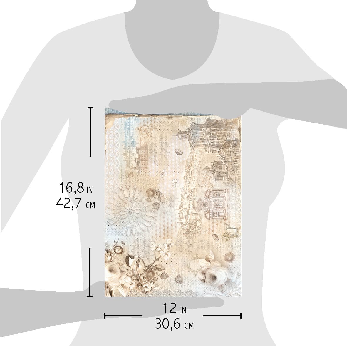 Ciao Bella Rice Paper A3 Ducato Estense - 3 Sheets