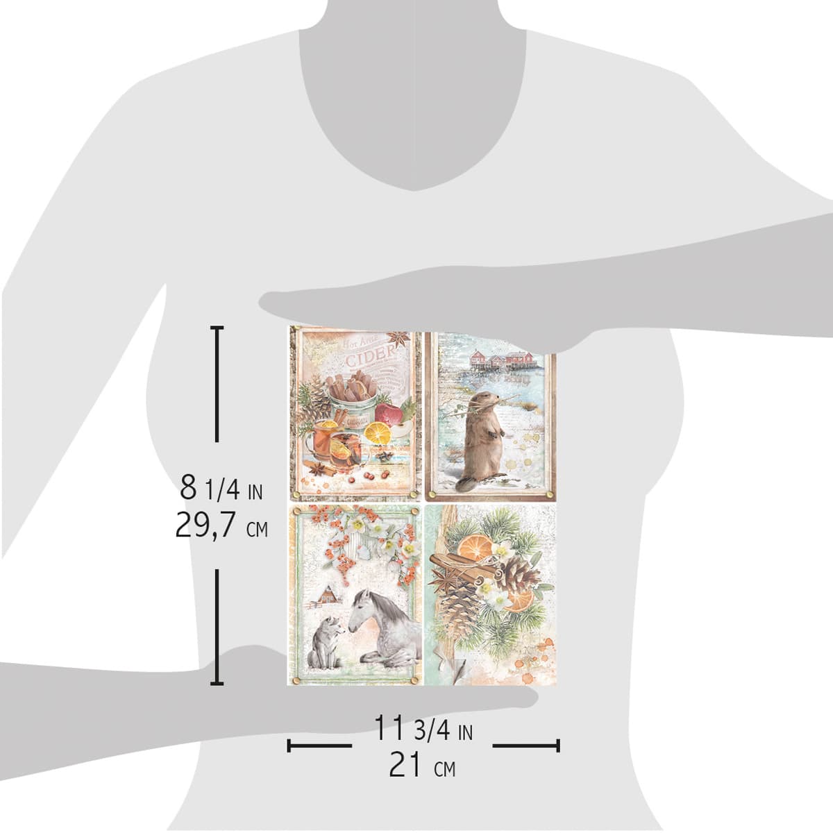 Ciao Bella Rice Paper A4 The Gift of Love Cards