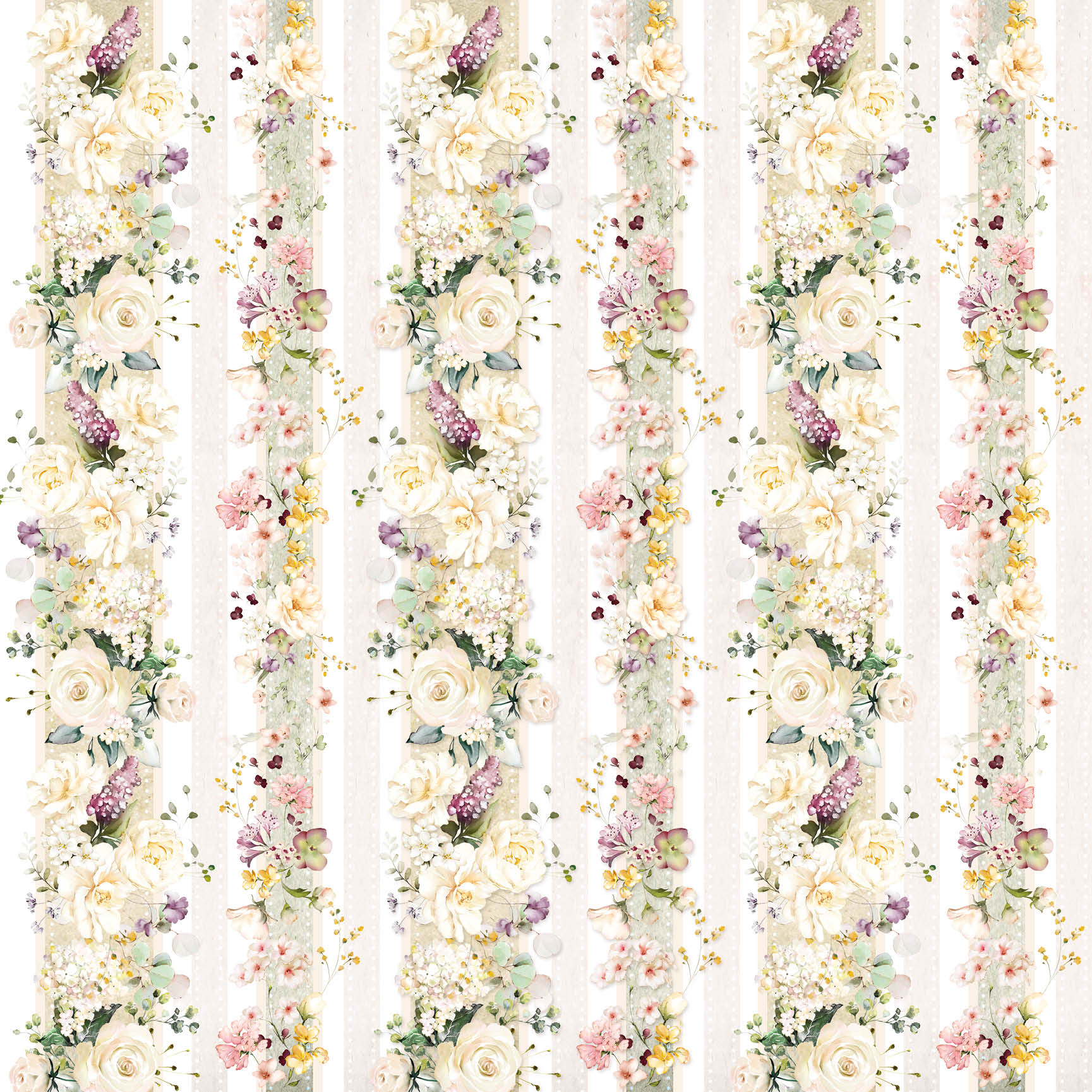 Ciao Bella Blooming Patterns Pad 12"x12" 8/Pkg